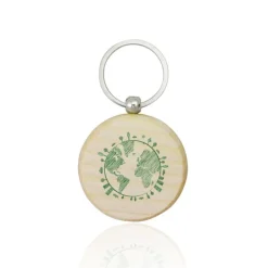 Gift Campaign Portachiavi in legno rotondo con grande area per l'incisione> Portachiavi In Legno