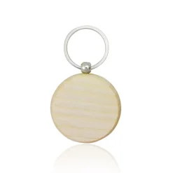 Gift Campaign Portachiavi in legno rotondo con grande area per l'incisione> Portachiavi In Legno
