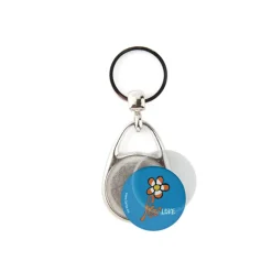 Gift Campaign Portachiavi in metallo a forma di goccia con inserto di carta Ø33mm> Portachiavi In Metallo