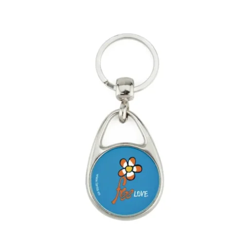 Gift Campaign Portachiavi in metallo a forma di goccia con inserto di carta Ø33mm> Portachiavi In Metallo