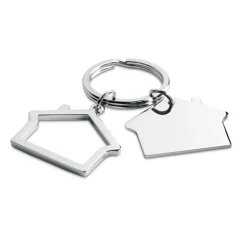 Gift Campaign Portachiavi in metallo con due ciondoli a forma di casa DoubleHome> Portachiavi In Metallo