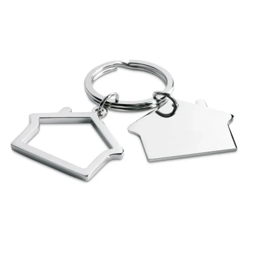 Gift Campaign Portachiavi in metallo con due ciondoli a forma di casa DoubleHome> Portachiavi In Metallo