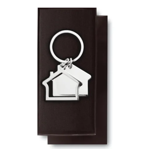 Gift Campaign Portachiavi in metallo con due ciondoli a forma di casa DoubleHome> Portachiavi In Metallo