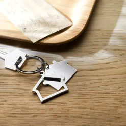Gift Campaign Portachiavi in metallo con due ciondoli a forma di casa DoubleHome></noscript> Portachiavi In Metallo