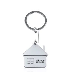 Gift Campaign Portachiavi in metallo opaco a forma di casa per incisione Small House></noscript> Portachiavi In Metallo
