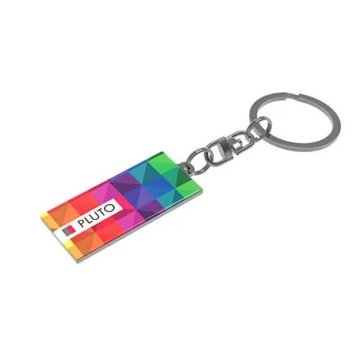 Gift Campaign Portachiavi in ​​metallo sottile personalizzabile in doming Rectangle> Portachiavi In Metallo