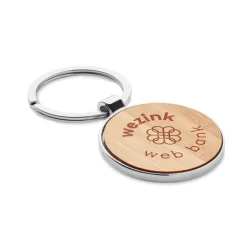 Gift Campaign Portachiavi naturali rotondi con anello Bamboo Round></noscript> Portachiavi In Legno