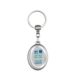 Gift Campaign Portachiavi ovale in metallo personalizzabile in doming su i 2 lati></noscript> Portachiavi In Metallo