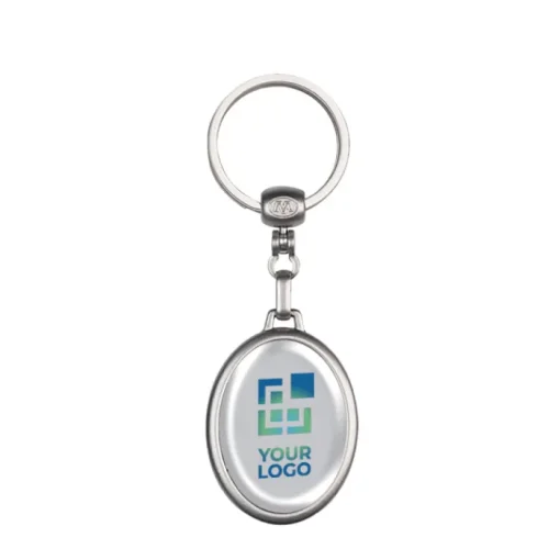 Gift Campaign Portachiavi ovale in metallo personalizzabile in doming su i 2 lati> Portachiavi In Metallo