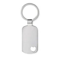 Gift Campaign Portachiavi personalizzato metallico e dettaglio cuore fustellato ILove> Portachiavi In Metallo