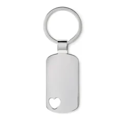 Gift Campaign Portachiavi personalizzato metallico e dettaglio cuore fustellato ILove> Portachiavi In Metallo