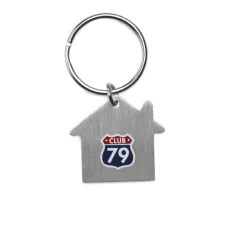Gift Campaign Portachiavi personalizzato in metallo a forma di casa e anello Aluhome></noscript> Portachiavi In Metallo
