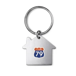 Gift Campaign Portachiavi personalizzato in metallo a forma di casa e anello Aluhome></noscript> Portachiavi In Metallo