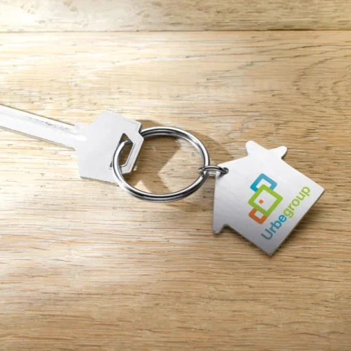 Gift Campaign Portachiavi personalizzato in metallo a forma di casa e anello Aluhome> Portachiavi In Metallo
