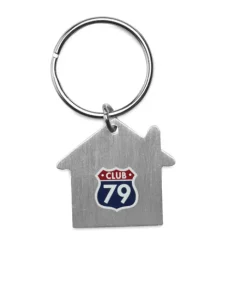 Gift Campaign Portachiavi personalizzato in metallo a forma di casa e anello Aluhome></noscript> Portachiavi In Metallo