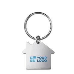 Gift Campaign Portachiavi personalizzato in metallo a forma di casa e anello Aluhome></noscript> Portachiavi In Metallo