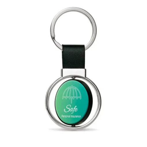 Gift Campaign Portachiavi personalizzato rotondo più colorazioni con anello Spinning> Portachiavi In Metallo
