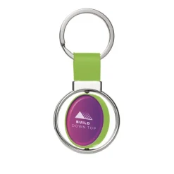 Gift Campaign Portachiavi personalizzato rotondo più colorazioni con anello Spinning></noscript> Portachiavi In Metallo