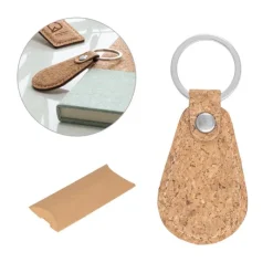 Gift Campaign Portachiavi personalizzato in sughero a goccia scatola Kraft Cork Oval></noscript> Portachiavi In Legno