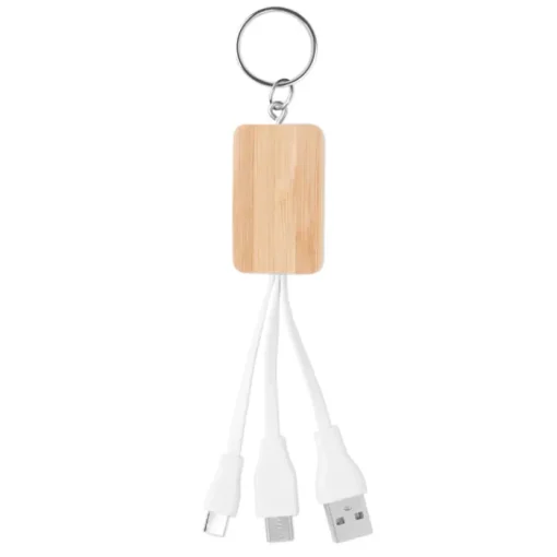 Gift Campaign Portachiavi promozionale naturale cavetti di ricarica USB BambooTech> Portachiavi In Legno