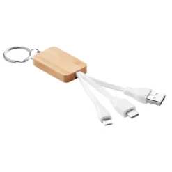 Gift Campaign Portachiavi promozionale naturale cavetti di ricarica USB BambooTech></noscript> Portachiavi In Legno