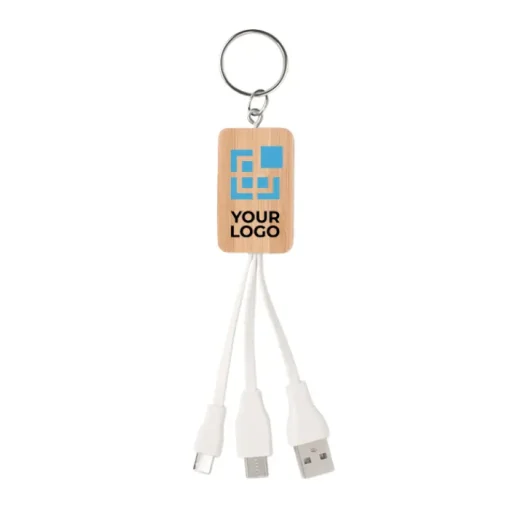 Gift Campaign Portachiavi promozionale naturale cavetti di ricarica USB BambooTech> Portachiavi In Legno