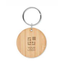 Gift Campaign Portachiavi promozionale in bambù rotondo Ø 4 cm e spesso 0,2cm></noscript> Portachiavi In Legno