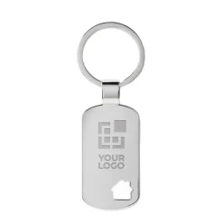 Gift Campaign Portachiavi promozionale in metallo con forma casa fustellata Casa></noscript> Portachiavi In Metallo
