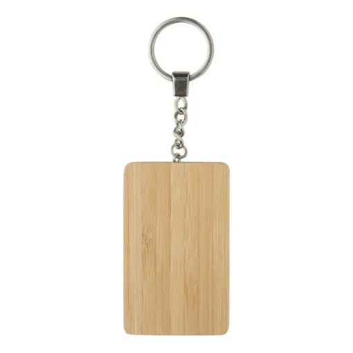 Gift Campaign Portachiavi promozionale in bambù con cavetti di ricarica nascosti> Portachiavi In Legno