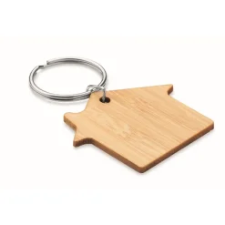 Gift Campaign Portachiavi promozionali in bambù a forma di casa> Portachiavi In Legno