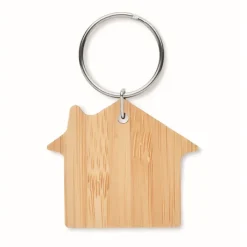 Gift Campaign Portachiavi promozionali in bambù a forma di casa></noscript> Portachiavi In Legno