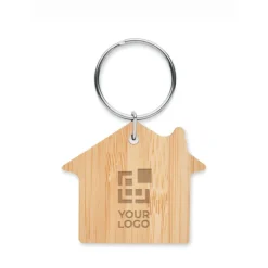 Gift Campaign Portachiavi promozionali in bambù a forma di casa></noscript> Portachiavi In Legno
