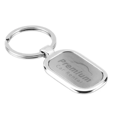 Gift Campaign Portachiavi pubblicitario ovale per incisione laser con anello Ovaloid> Portachiavi In Metallo