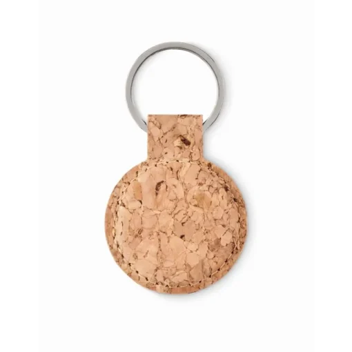 Gift Campaign Portachiavi pubblicitario rotondo in sughero con anello Eco Round> Portachiavi In Legno