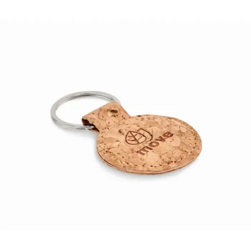 Gift Campaign Portachiavi pubblicitario rotondo in sughero con anello Eco Round> Portachiavi In Legno