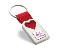 Gift Campaign Portachiavi pubblicitario fascia in tela e cuore fustellato Valentine></noscript> Portachiavi In Metallo
