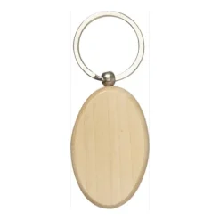 Gift Campaign Portachiavi pubblicitario in ovale con anello metallo OvalWood> Portachiavi In Legno