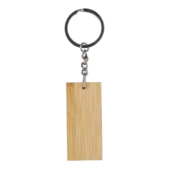 Gift Campaign Portachiavi rettangolare in bambù con superficie nera personalizzabile> Portachiavi In Legno