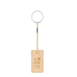 Gift Campaign Portachiavi rettangolare in bambù con cordino e anello in metallo></noscript> Portachiavi In Legno