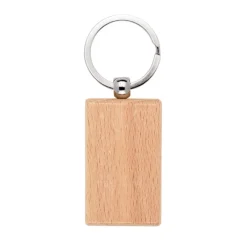 Gift Campaign Portachiavi rettangolare in legno di faggio con anello in metallo> Portachiavi In Legno
