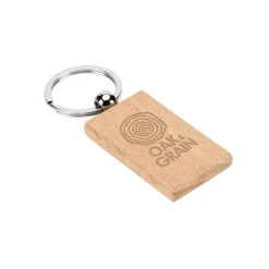 Gift Campaign Portachiavi rettangolare in legno di faggio con anello in metallo> Portachiavi In Legno