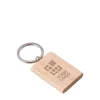 Gift Campaign Portachiavi rettangolare con logo in legno con anello metallo Rectwood> Portachiavi In Legno