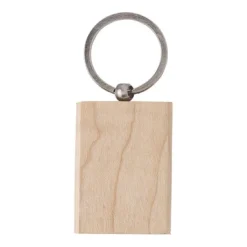 Gift Campaign Portachiavi rettangolare con logo in legno con anello metallo Rectwood> Portachiavi In Legno