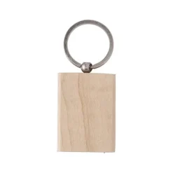 Gift Campaign Portachiavi rettangolare con logo in legno con anello metallo Rectwood></noscript> Portachiavi In Legno