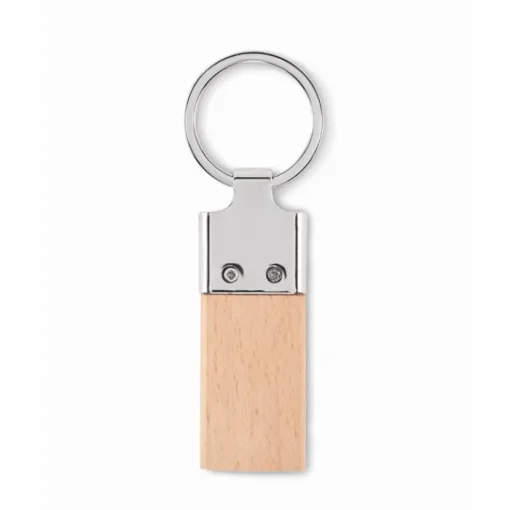 Gift Campaign Portachiavi rettangolare in lega di zinco e di hevea> Portachiavi In Legno