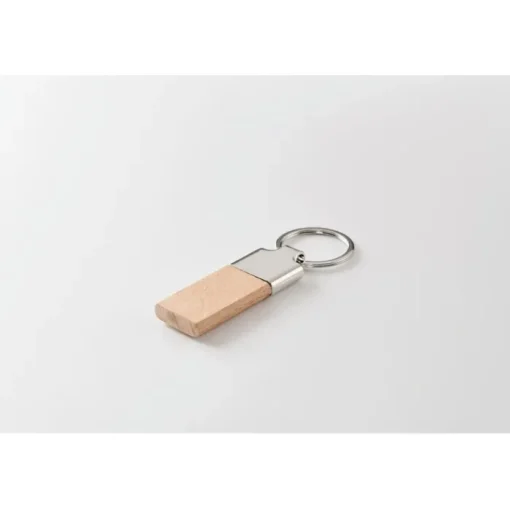 Gift Campaign Portachiavi rettangolare in lega di zinco e di hevea> Portachiavi In Legno