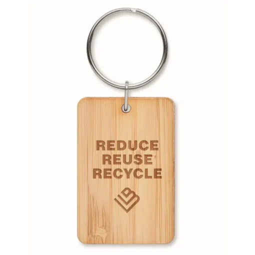 Gift Campaign Portachiavi rettangolare in bambù con uno spessore di 0,2cm> Portachiavi In Legno
