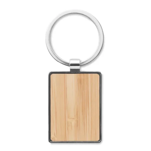 Gift Campaign Portachiavi rettangolare in bambù e lega di zinco Bamboo Rectangle> Portachiavi In Legno