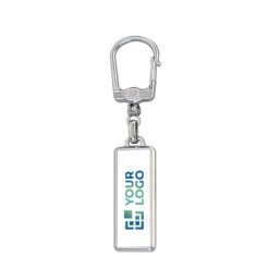 Gift Campaign Portachiavi rettangolare in metallo personalizzabile in doming> Portachiavi In Metallo