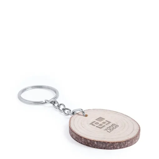 Gift Campaign Portachiavi rotondi tronco di faggio anello Nature Round> Portachiavi In Legno